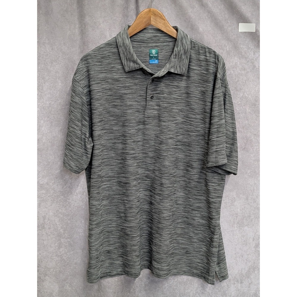 Pro Tour Men Cool Dri Fit‎ Polo Shirt Large Gray